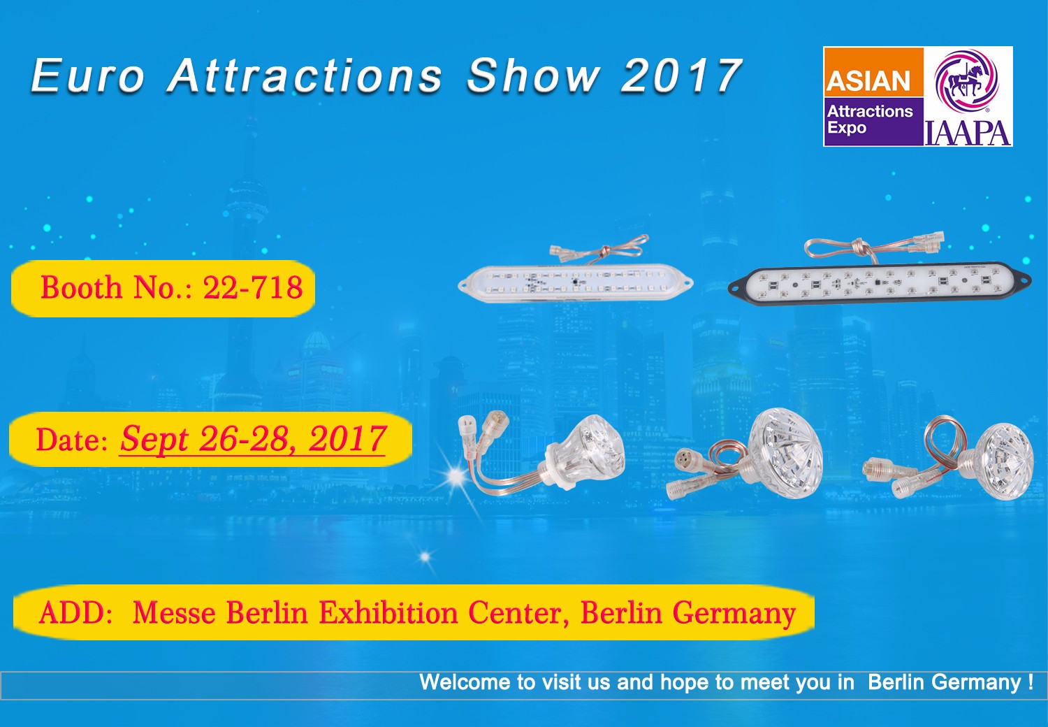 Welcome to visit us in Germany Euro Attractions Show 2017